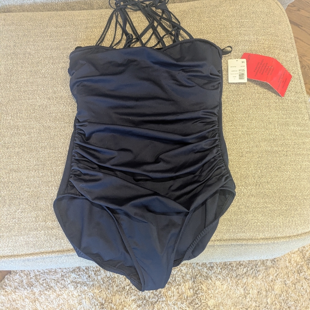 Miraclesuit Navy Strappy Swimsuit